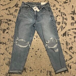 American Eagle Outfitters Distressed Blue Jeans mom jeans.
